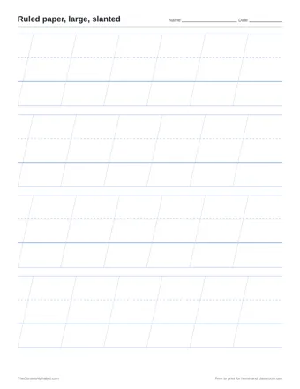 Preview of the large, with slant lines printable