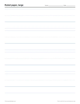 Preview of the large ruled paper printable