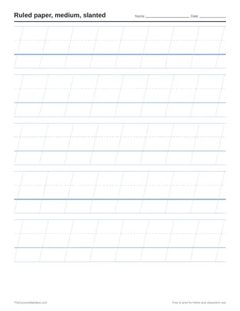 Preview of the ruled paper printable