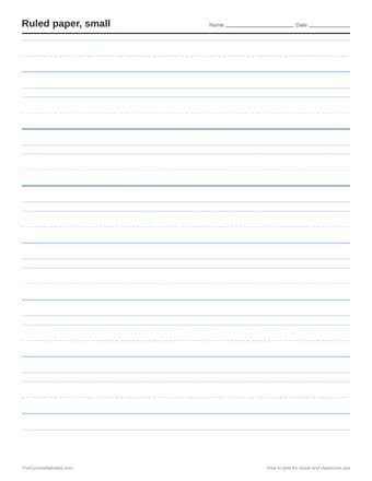 Preview of the small ruled paper printable